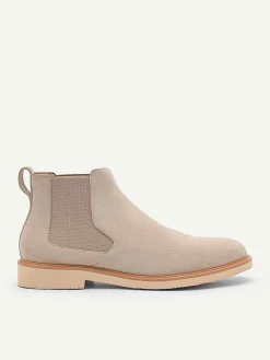 Beige Leather Ankle Boots
