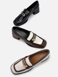 Brie Canvas Heel Loafers