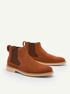 Camel Leather Ankle Boots