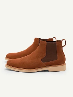 Camel Leather Ankle Boots