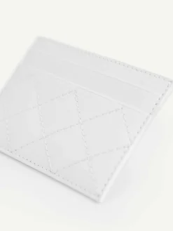 Cris-Cross Pattern Leather Cardholder