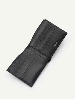 Embossed Leather Bi-Fold Flip Wallet