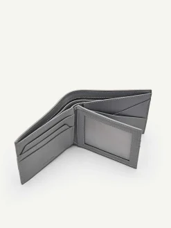 Embossed Leather Bi-Fold Flip Wallet