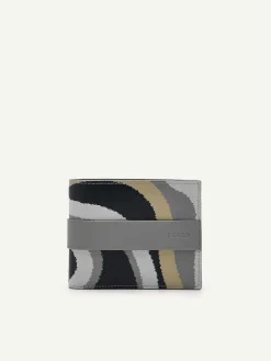 Embossed Leather Bi-Fold Flip Wallet