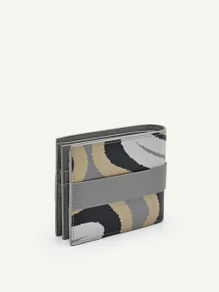 Embossed Leather Bi-Fold Flip Wallet