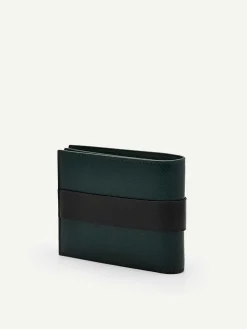 Embossed Leather Bi-Fold Flip Wallet