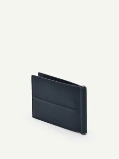 Embossed Leather Bi-Fold Money Clip