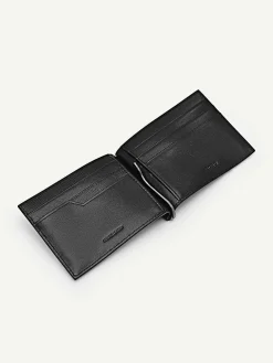 Embossed Leather Bi-Fold Money Clip