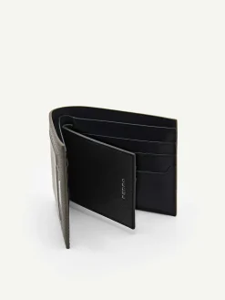 Embossed Leather Bi-Fold Wallet With Insert
