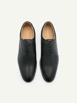 Embossed Leather Derby Shoes