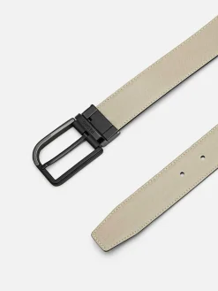 Embossed Leather Reversible Pin Belt