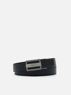 Embossed Leather Reversible Tang Belt