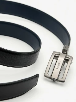 Embossed Leather Reversible Tang Belt