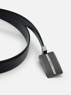 Embossed Leather Reversible Tang Belt