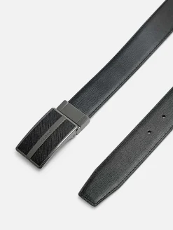 Embossed Leather Reversible Tang Belt