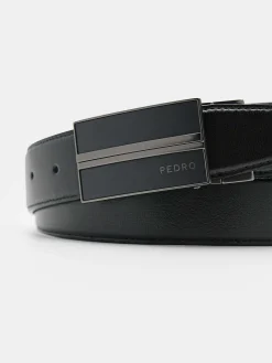 Embossed Leather Reversible Tang Belt