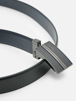 Embossed Leather Reversible Tang Belt