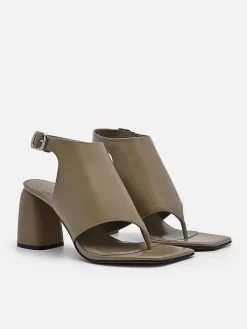 Este Leather Heel Sandals