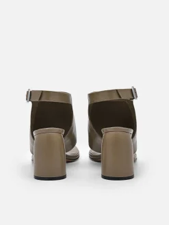 Este Leather Heel Sandals
