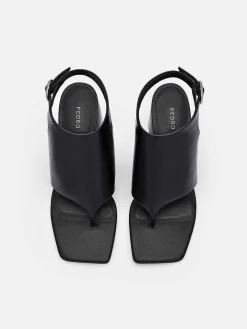 Este Leather Heel Sandals