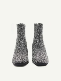 Eva Tweed Heel Ankle Boots