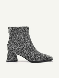 Eva Tweed Heel Ankle Boots