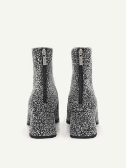 Eva Tweed Heel Ankle Boots