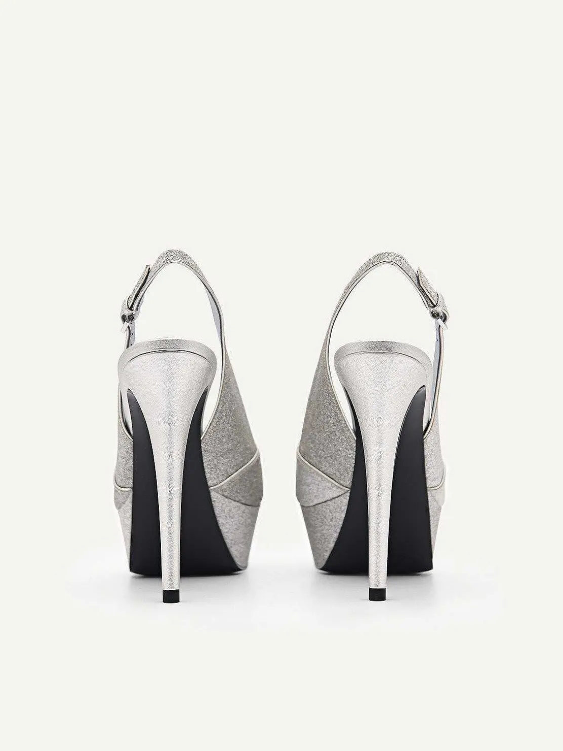 Glitter Slingback Heel Sandals