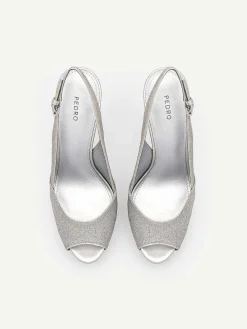 Glitter Slingback Heel Sandals