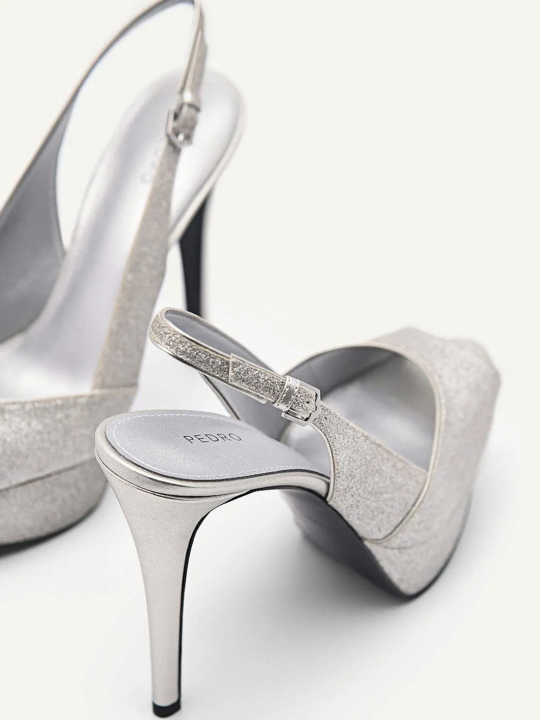 Glitter Slingback Heel Sandals