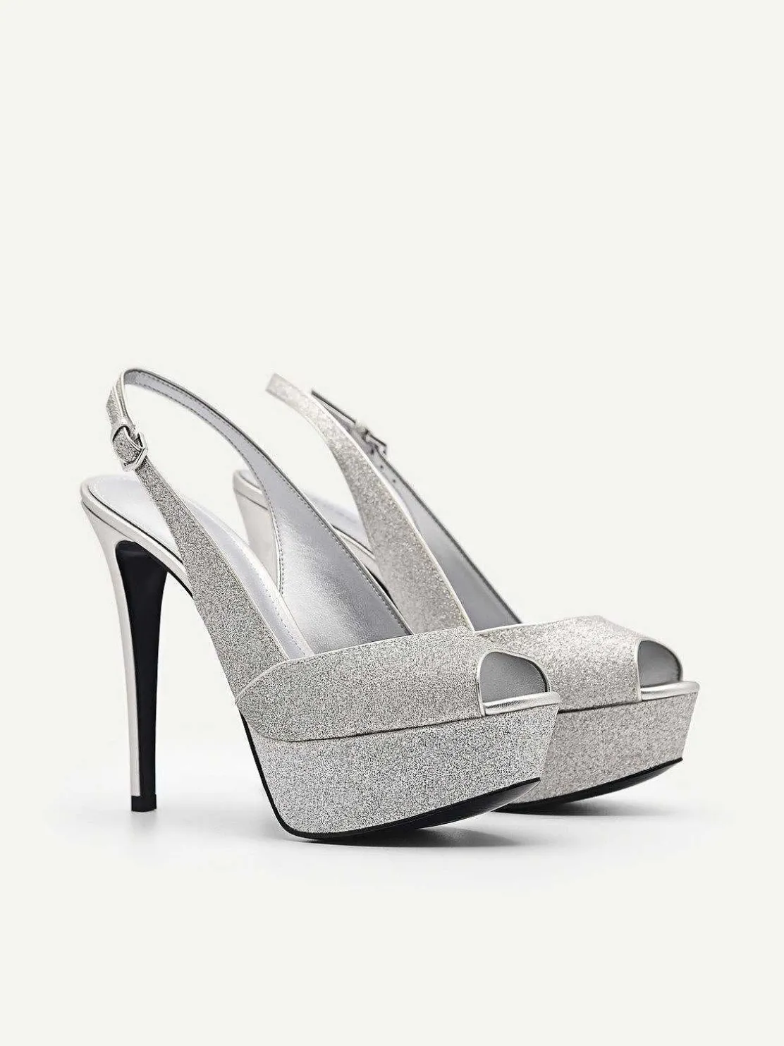 Glitter Slingback Heel Sandals
