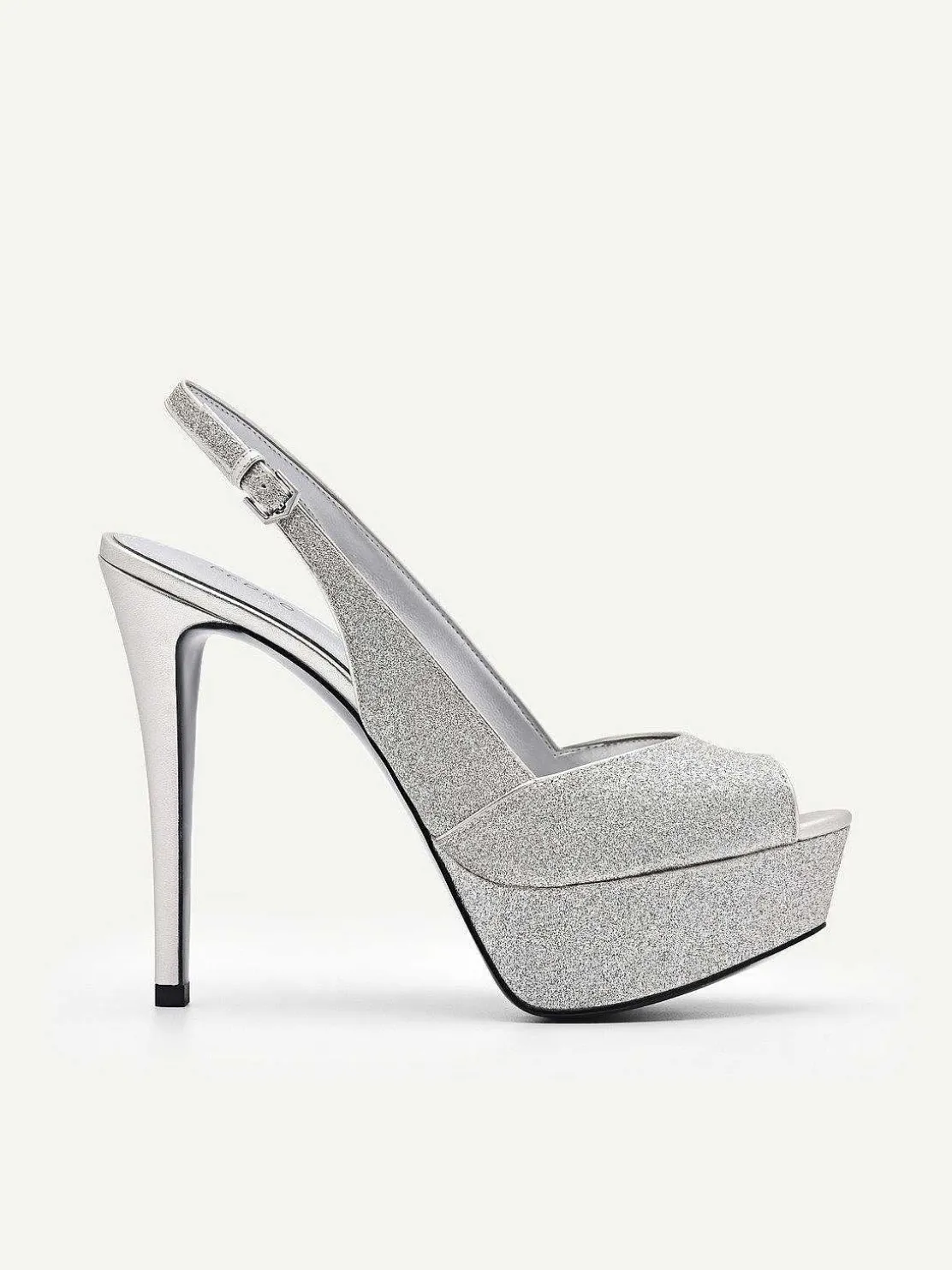 Glitter Slingback Heel Sandals