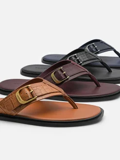 Helix Leather Thong Sandals