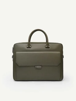 Henry Textured Leather Briefcase