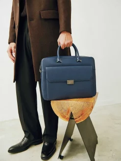 Henry Textured Leather Briefcase