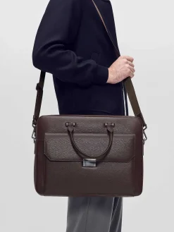 Henry Textured Leather Briefcase