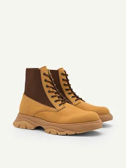 Hybrix Leather Lace-Up Boots