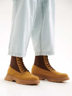 Hybrix Leather Lace-Up Boots