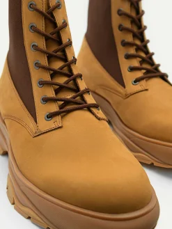 Hybrix Leather Lace-Up Boots