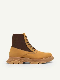 Hybrix Leather Lace-Up Boots