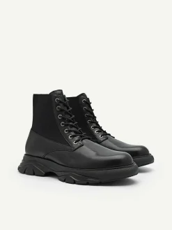 Hybrix Leather Lace-Up Boots