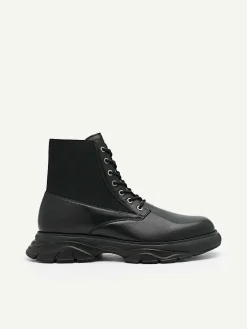 Hybrix Leather Lace-Up Boots