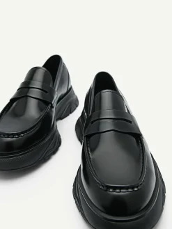 Hybrix Leather Penny Loafers