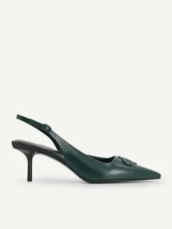 Icon Leather Pointed Slingback Pumps