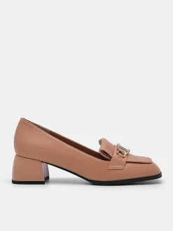 Jean Leather Heel Pumps