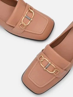 Jean Leather Heel Pumps