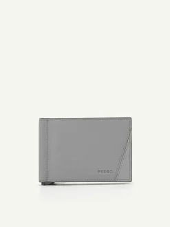 Leather Bi-Fold Card Holder With Money Clip