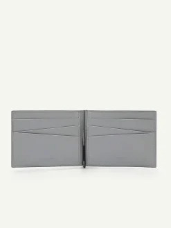 Leather Bi-Fold Card Holder With Money Clip