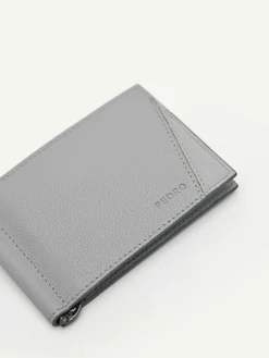 Leather Bi-Fold Card Holder With Money Clip