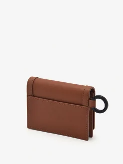 Leather Bi-Fold Card Holder With Key Ring